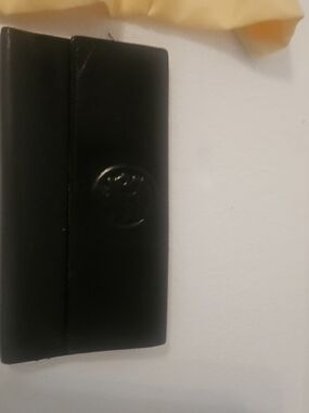 Fendi Black Leather Compact Wallet with Embossed Logo